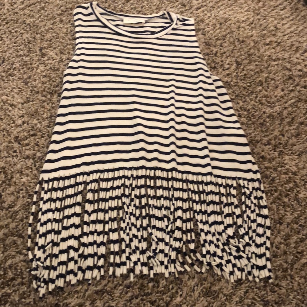 Navy and White striped Tank Top from Francescas